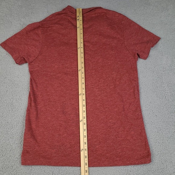 Guess Polo Shirt Mens Large Red Heathered Faux Leather Pocket Collared V-Neck - Picture 11 of 13